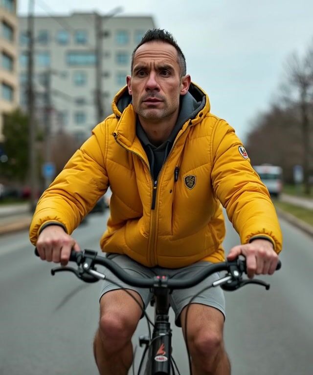 Riding a Bike Through a Lemon Storm