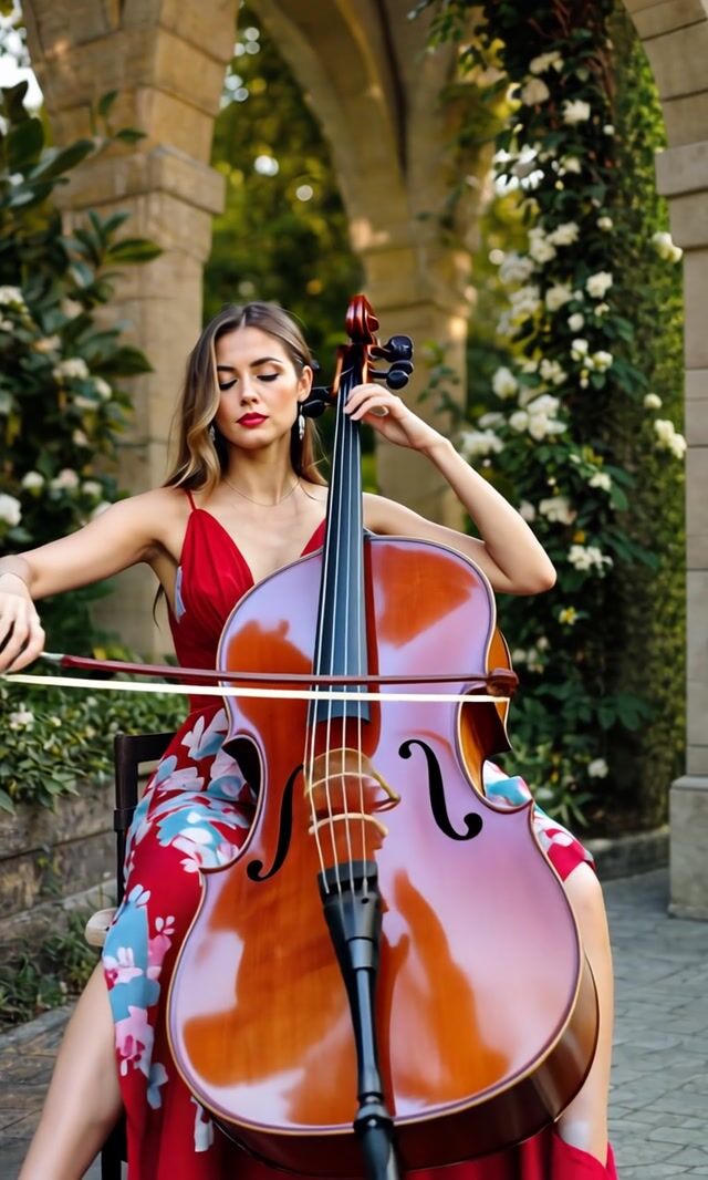 Cinematic Cello Performance: Horizontal Pan