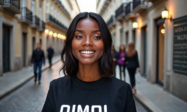 Dynamic Camera Movement Captures Smiling Woman Talking