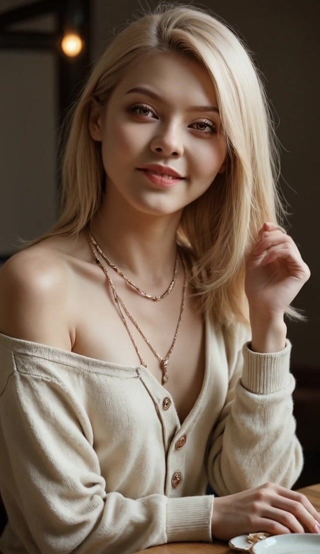 Glamorous Chinese Woman in Oversized Sweater