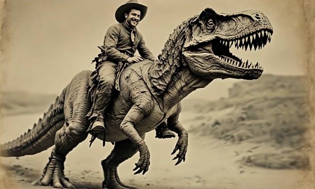 Happy Cowboy Runs Free in the Open Plains