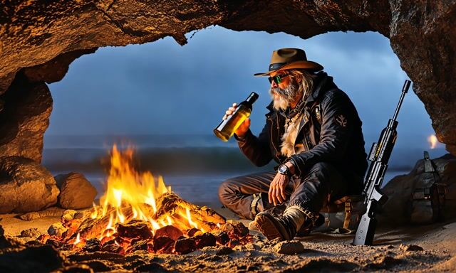 *Stormy Night in the Cave: Bourbon, Lightning, and Solitude*