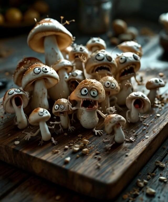 Mushrooms Screaming: An AI-Generated Visual Oddity