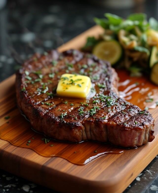 Steak Basting with Butter - A Visual and Sensory Delight