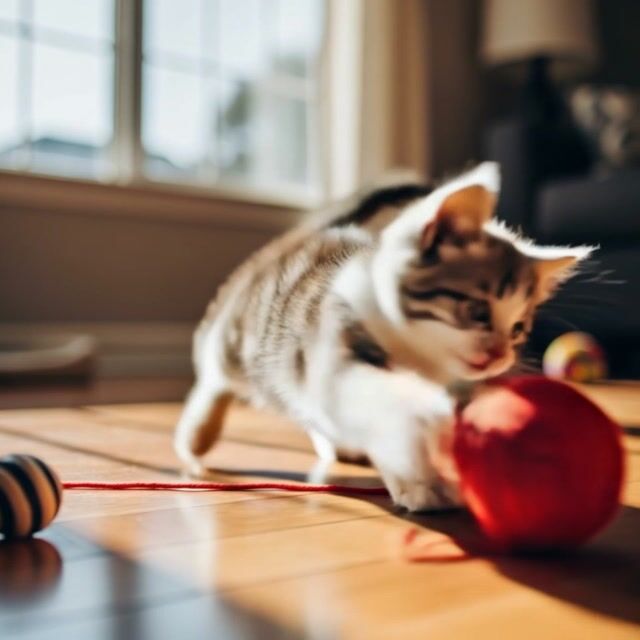 AI-generated image: a playful kitten