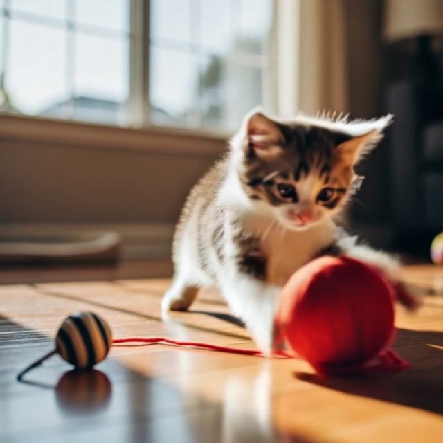 AI-generated image: a playful kitten