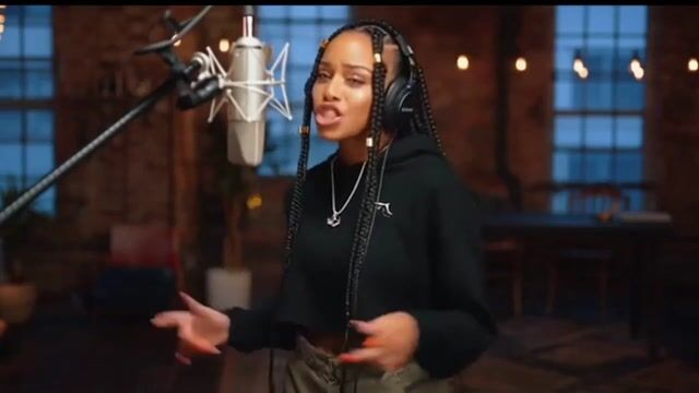 AI-generated image: A woman rapping