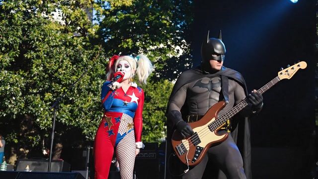 AI-generated image: woman sings.