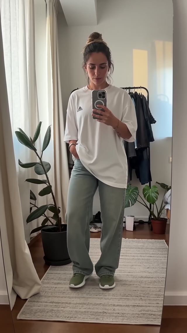 Casual Poise in Muted Greens