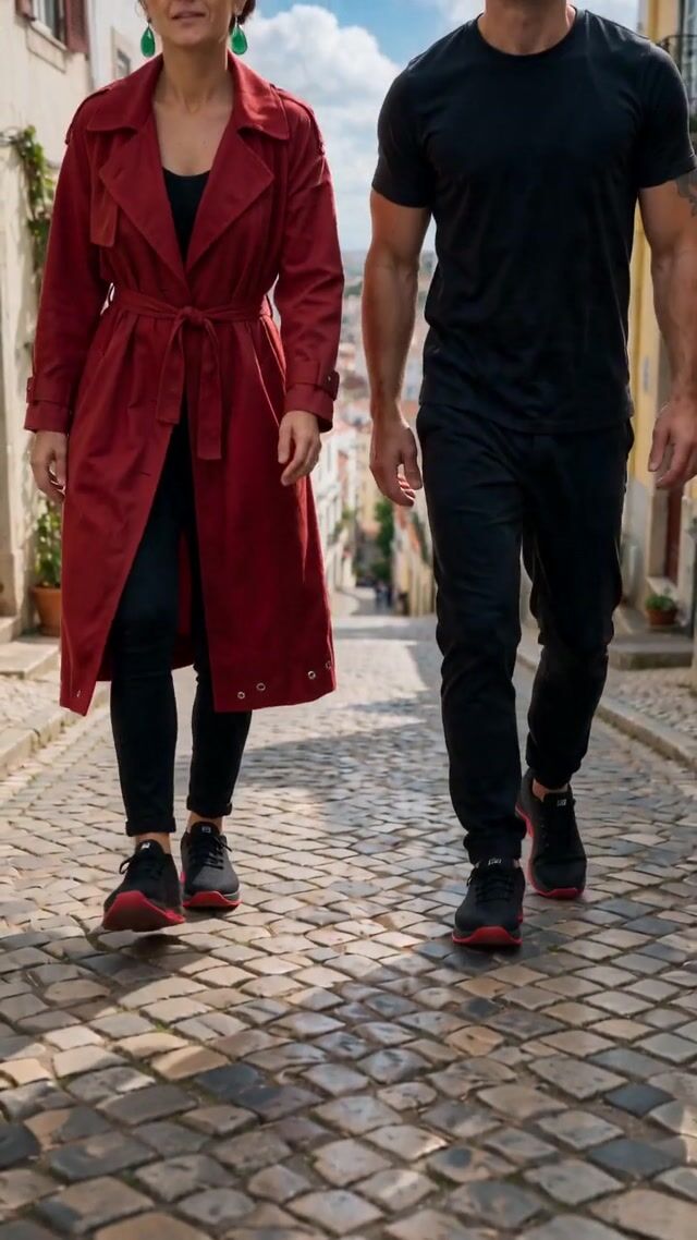 Crimson Steps on Cobblestones