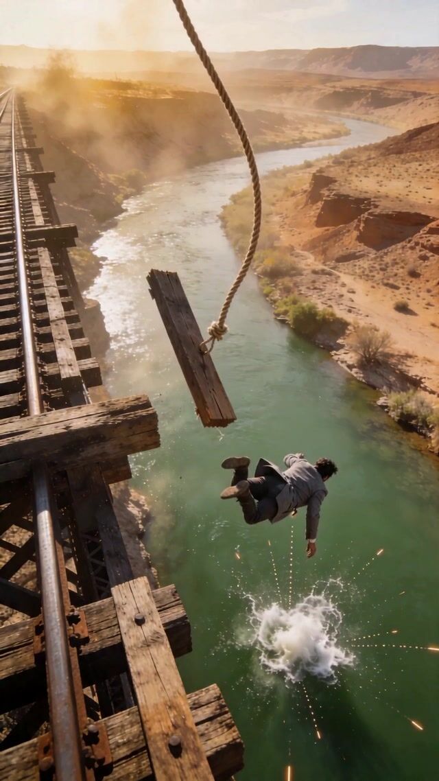 Plunge from the Railroad Trestle