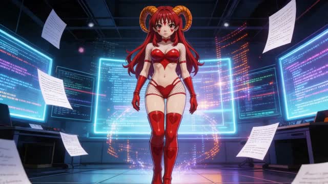 Neon Demoness Commands Digital Core