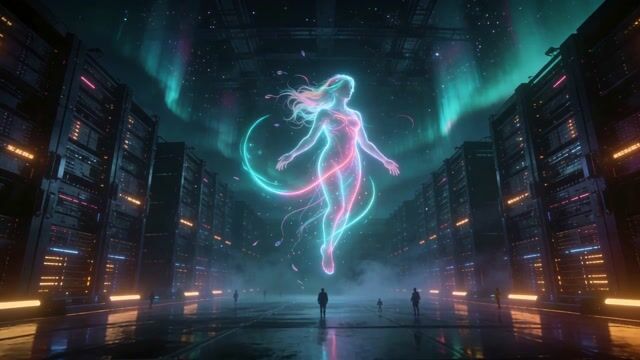Spectral Muse in Neon Aisle