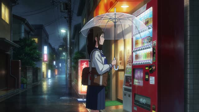 Neon Reflections in the Rain