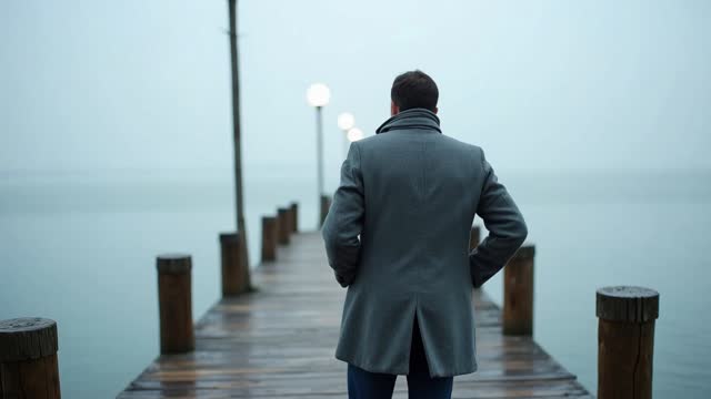 Figure on the Fogbound Pier