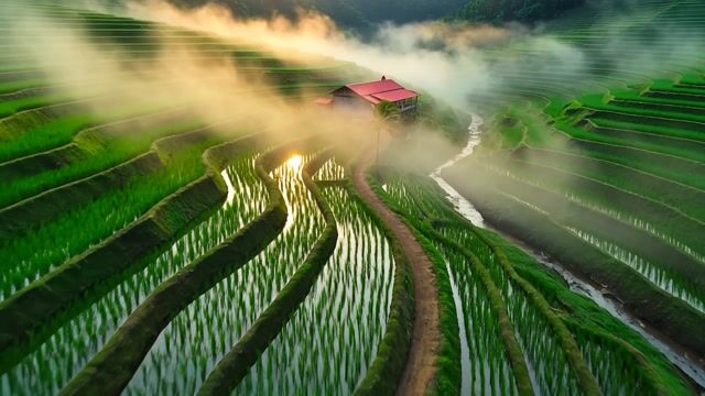 Mist Over Jade Terraces