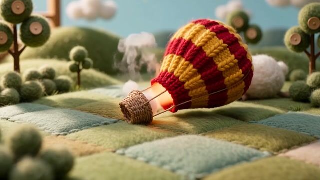 Knit Balloon Over Quilted Fields