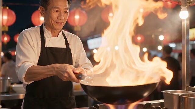 Wok Fire At Dusk