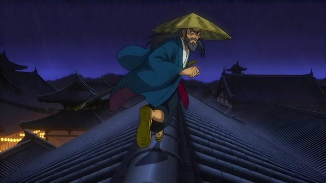 Ronin Across Stormy Rooftops