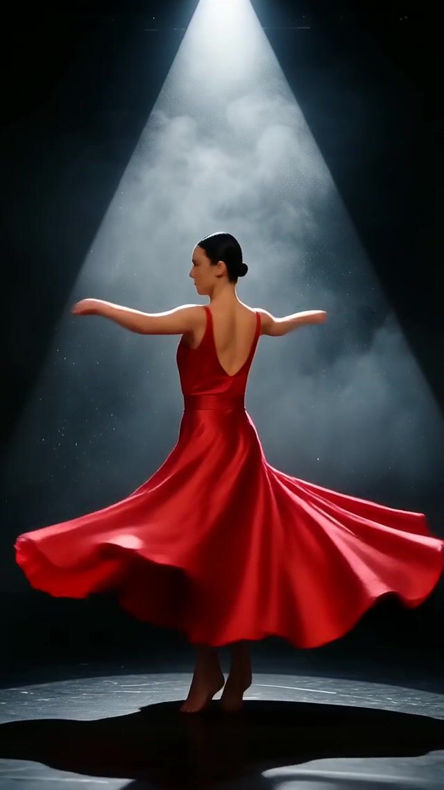 Crimson Spin Under Spotlight