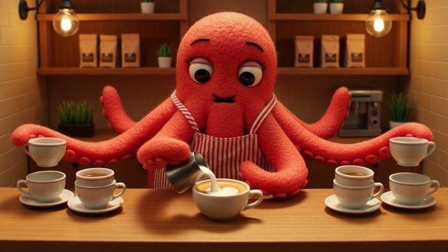 Coral Octopus Latte Ritual