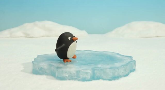Clay Penguin on Icy Disc