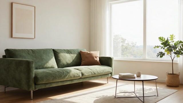 Sunlit Green Velvet Retreat