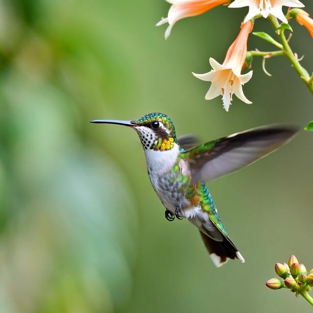 Iridescent Hummingbird in Flight