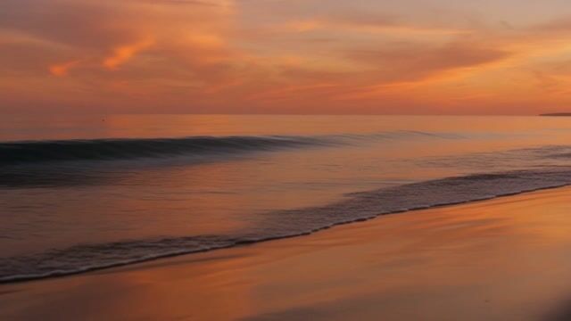 Cinematic Sunset Over Rolling Waves