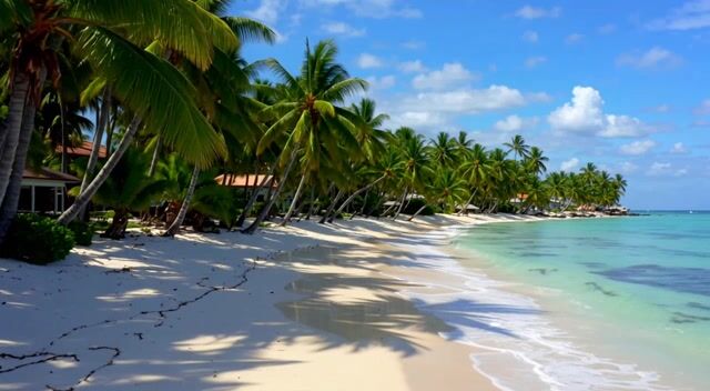 Swaying Palms on Pristine Shores