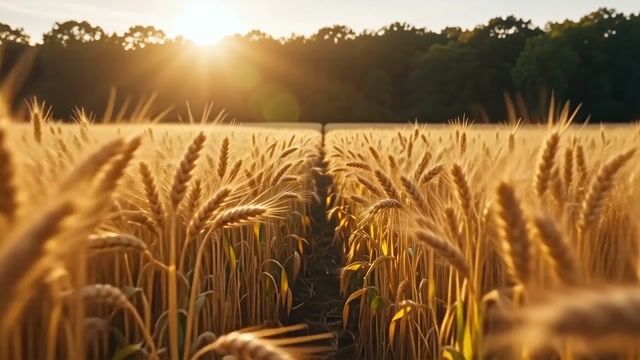 Sunlit Path Through Golden Wheat