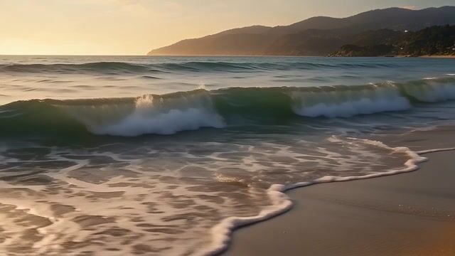 Golden Waves on Silent Shore