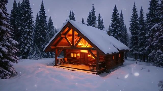 Warm Haven in Snowy Pines