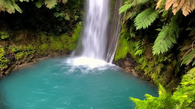 Verdant Veil Over Turquoise Basin