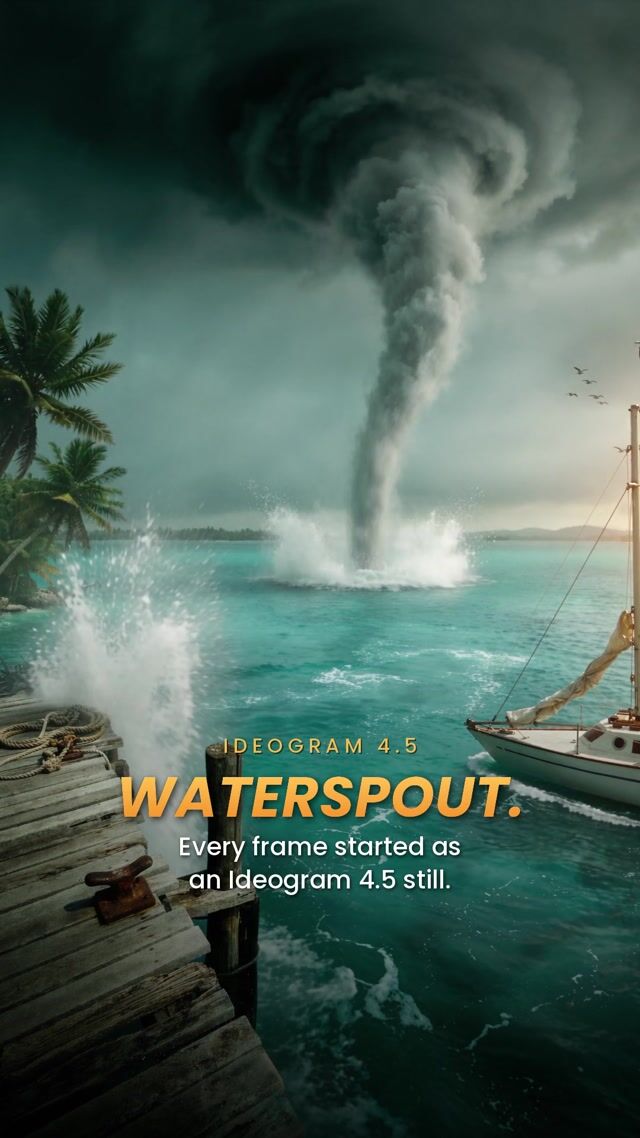 Waterspout Over Tropical Lagoon