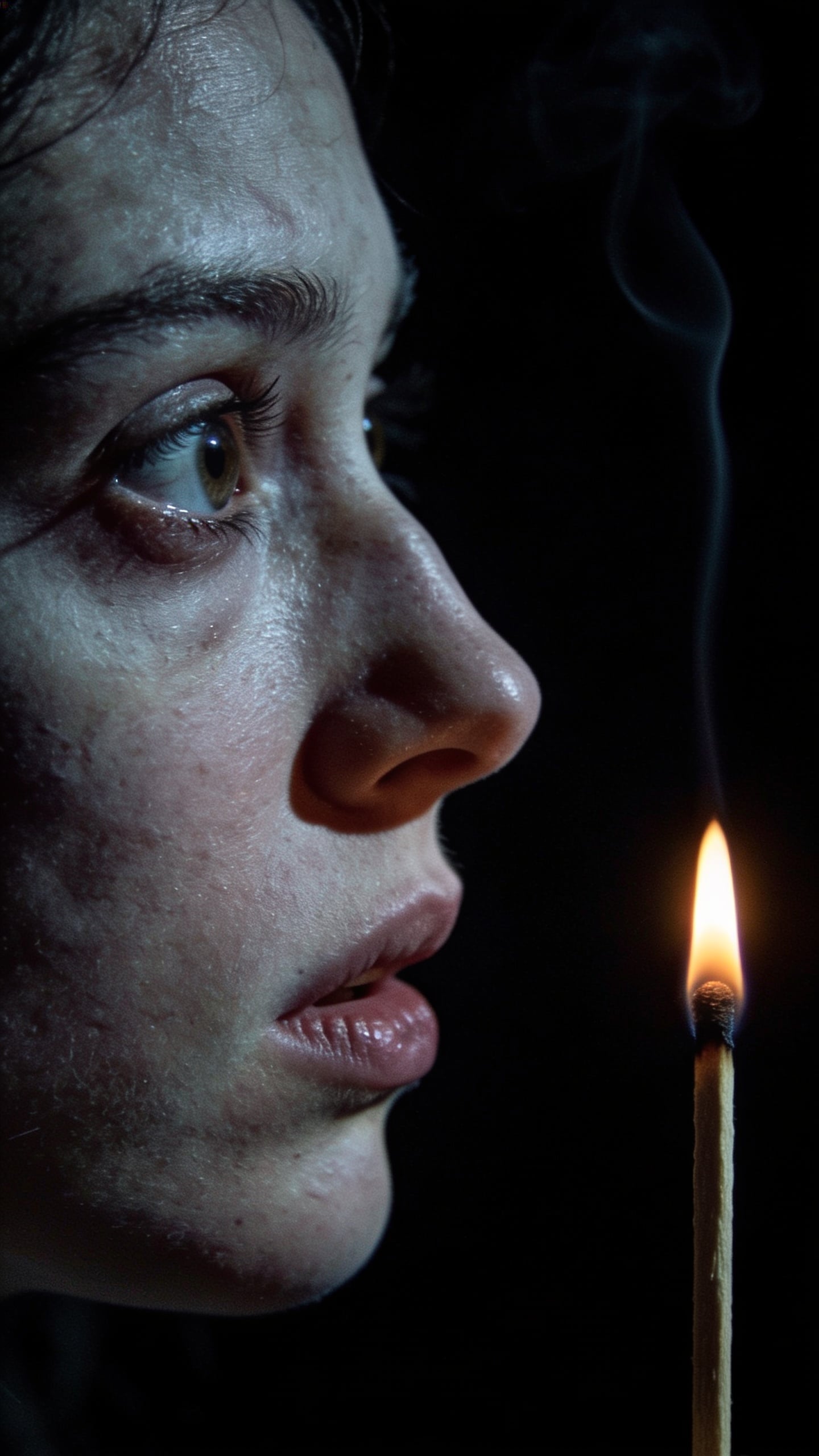 Gaze Illuminated by Flame