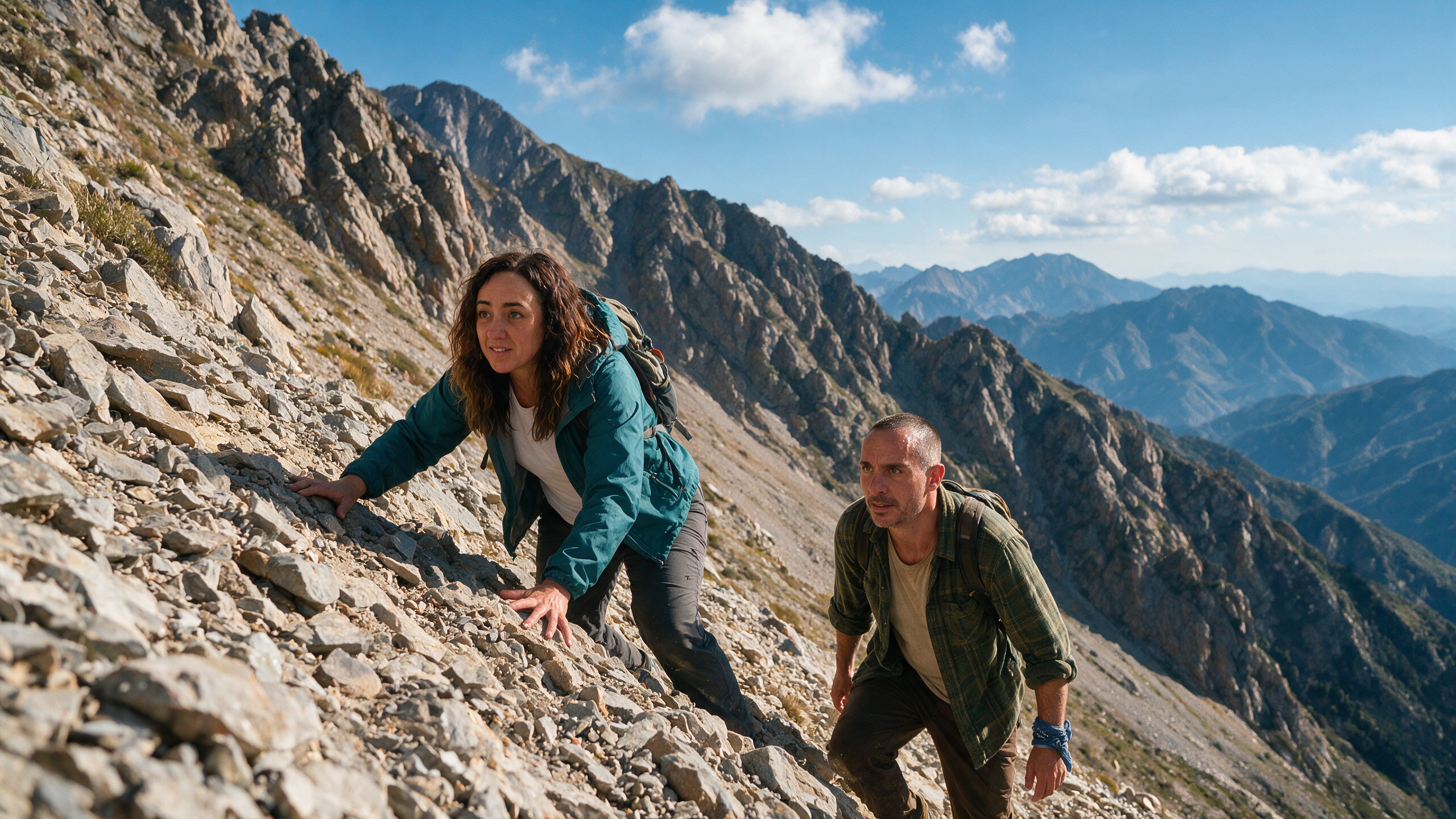 Rugged Ascent Across Mountain Slopes