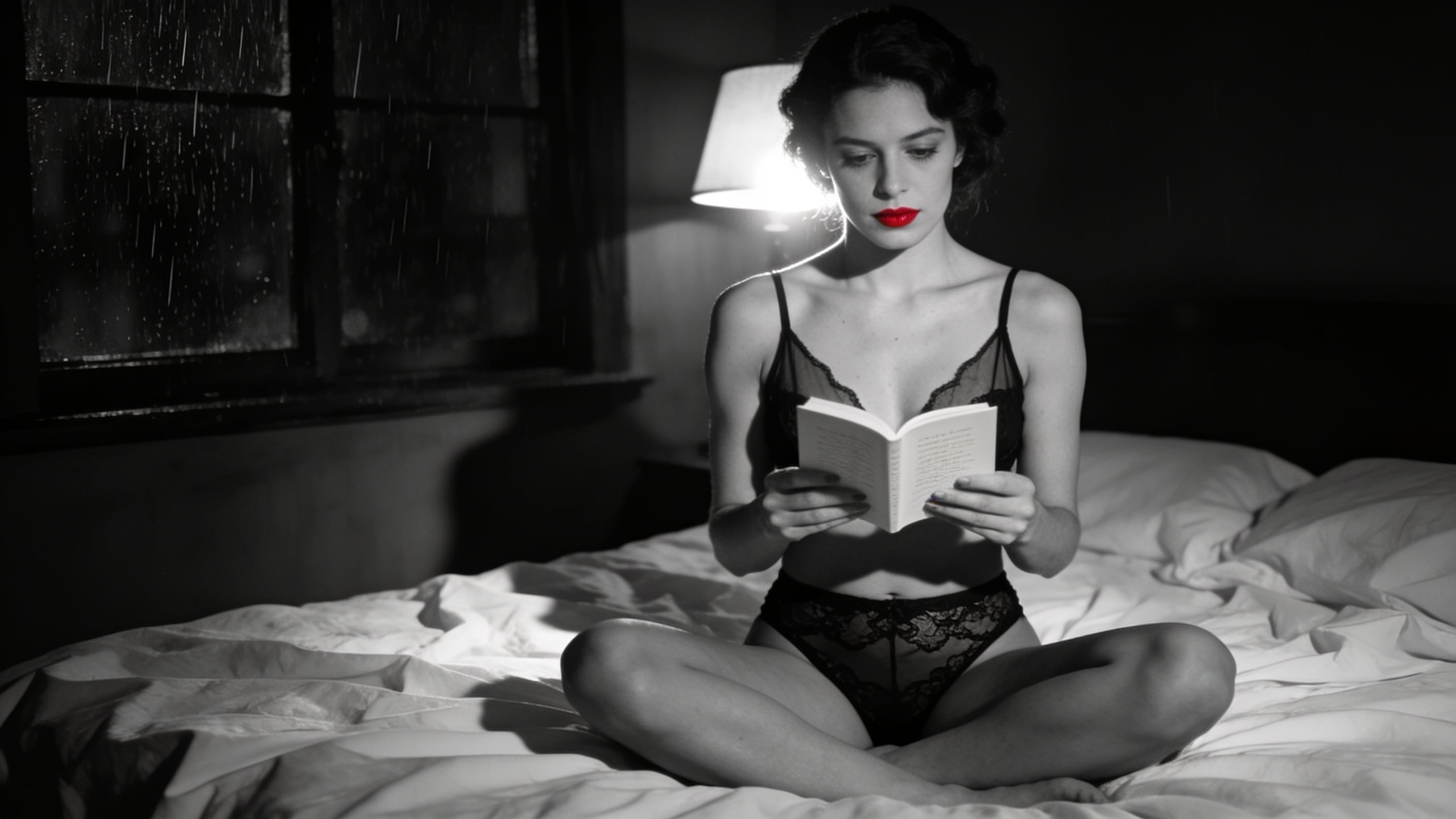 Reading in Red and Shadow