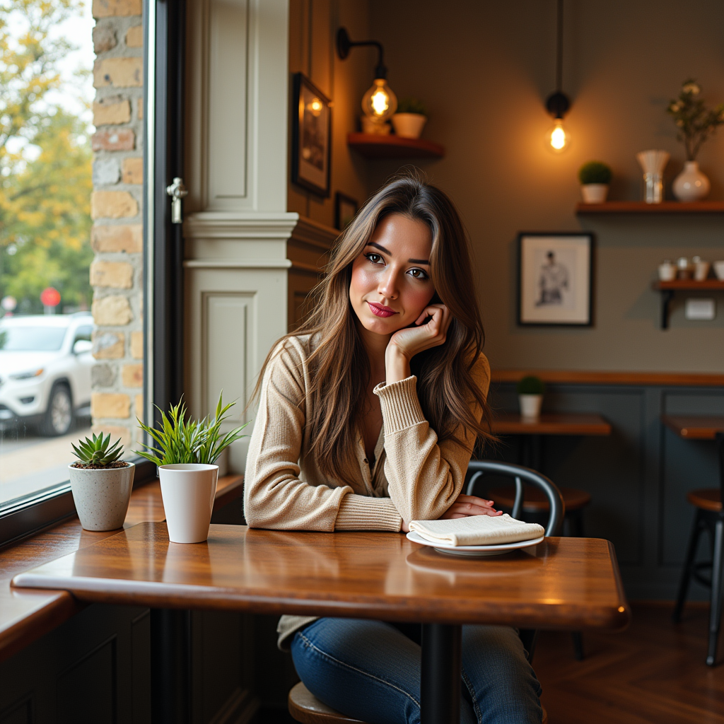 L534534OKTO87, sitting in  cafe