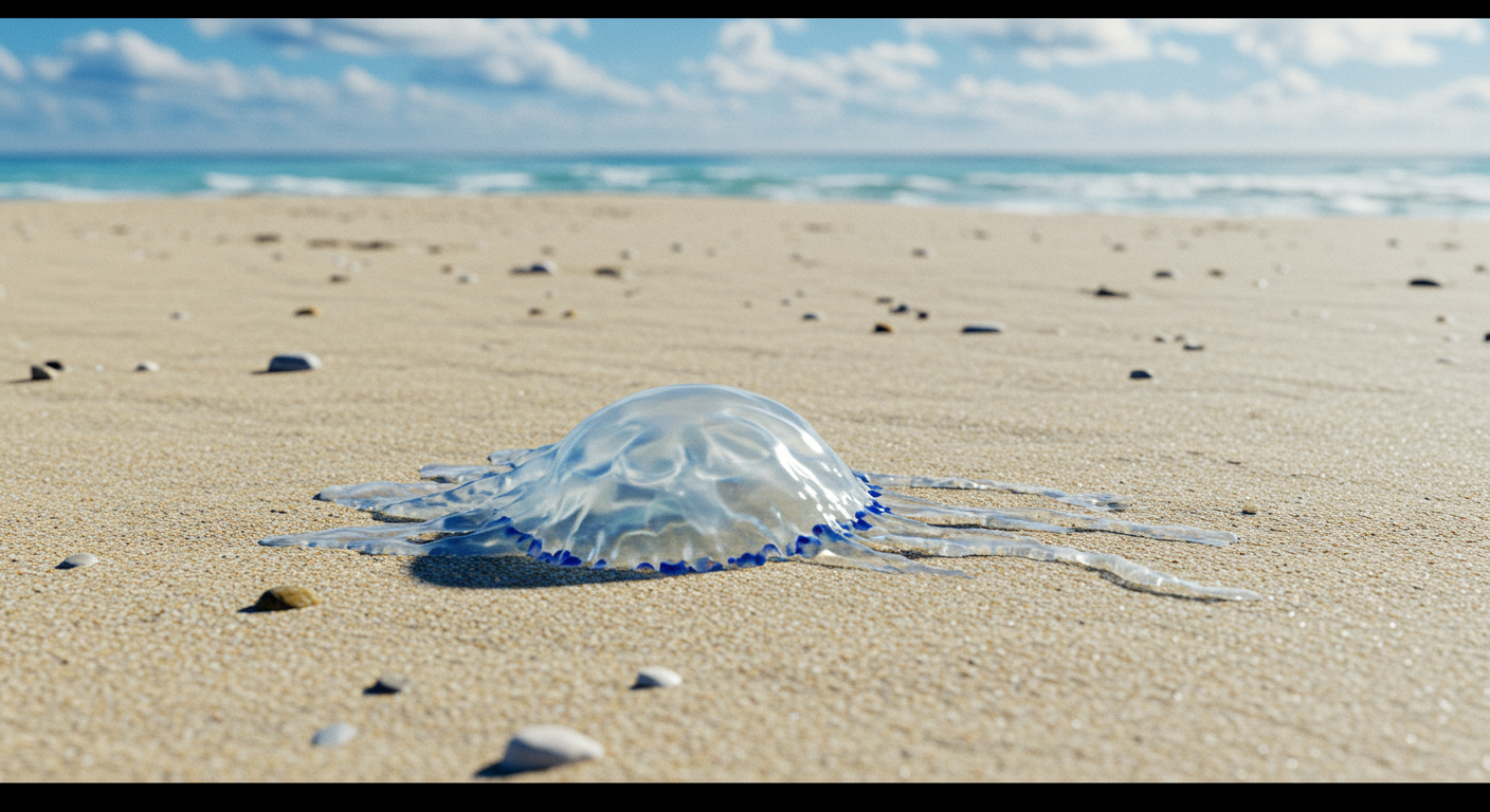 a jellyfish on the beach