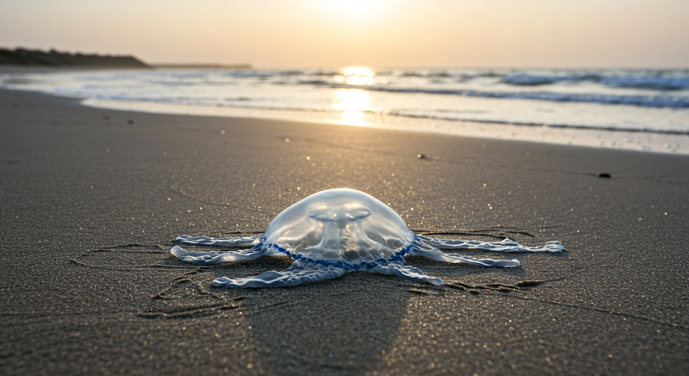 a jellyfish on the beach