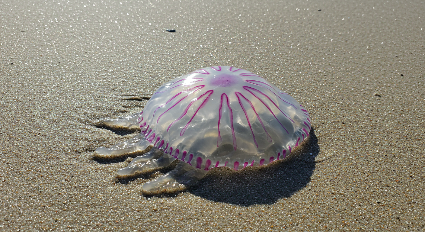 a jellyfish on the beach