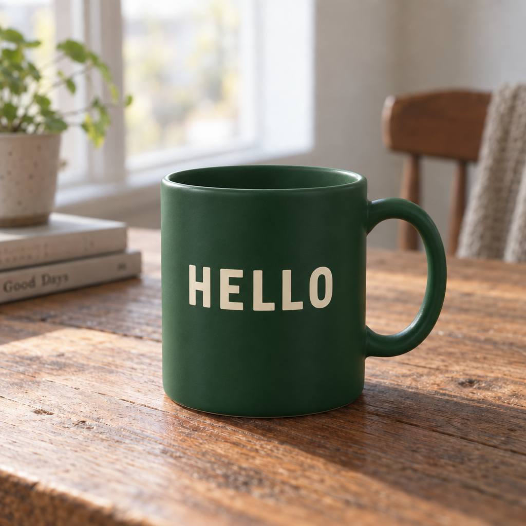 Edited image: green mug