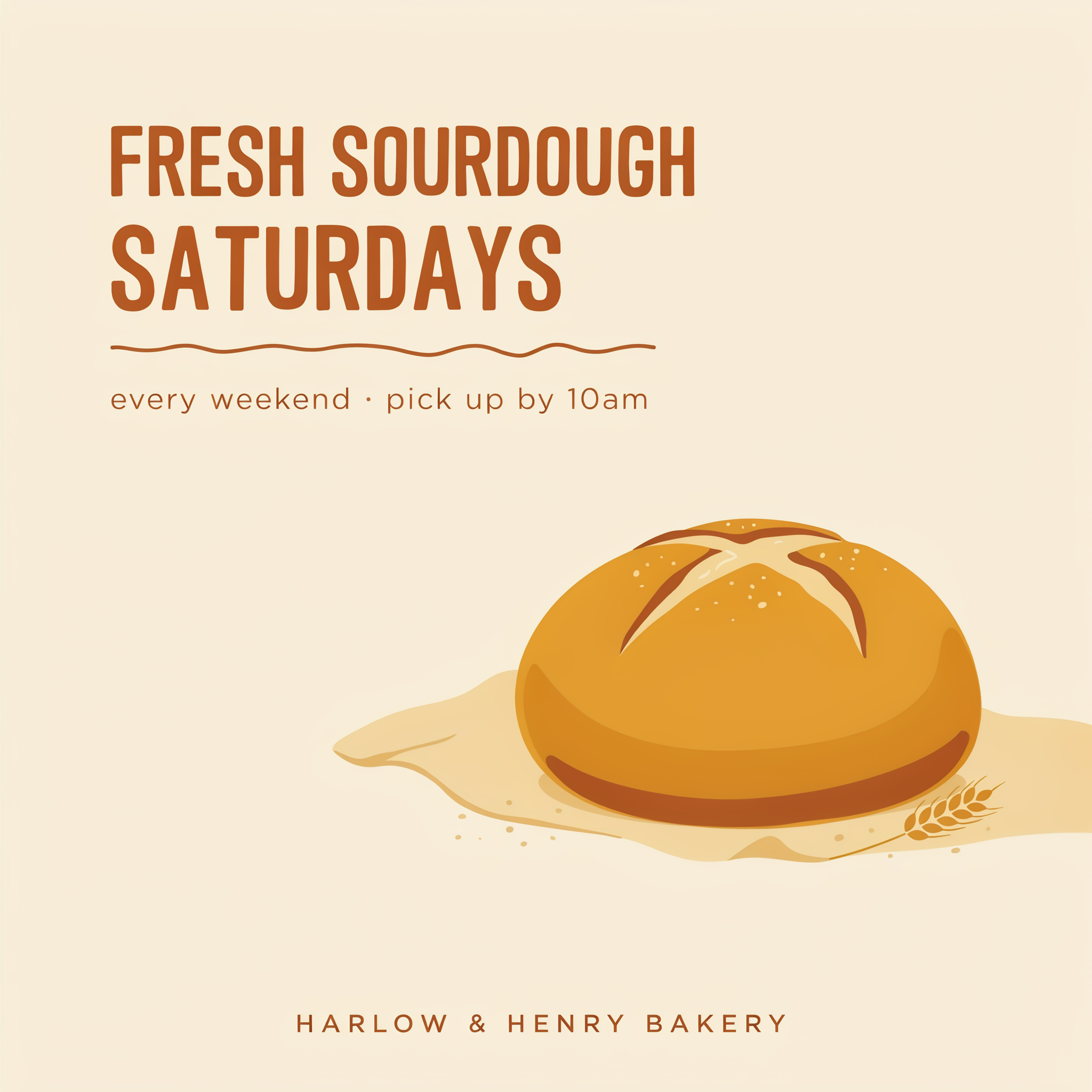 Ideogram 4.5: a bakery post reading FRESH SOURDOUGH SATURDAYS