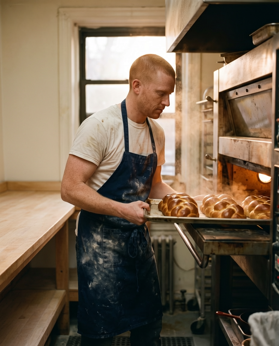 The bakery photo with the counter and shelf on the left cleared of jars and bags