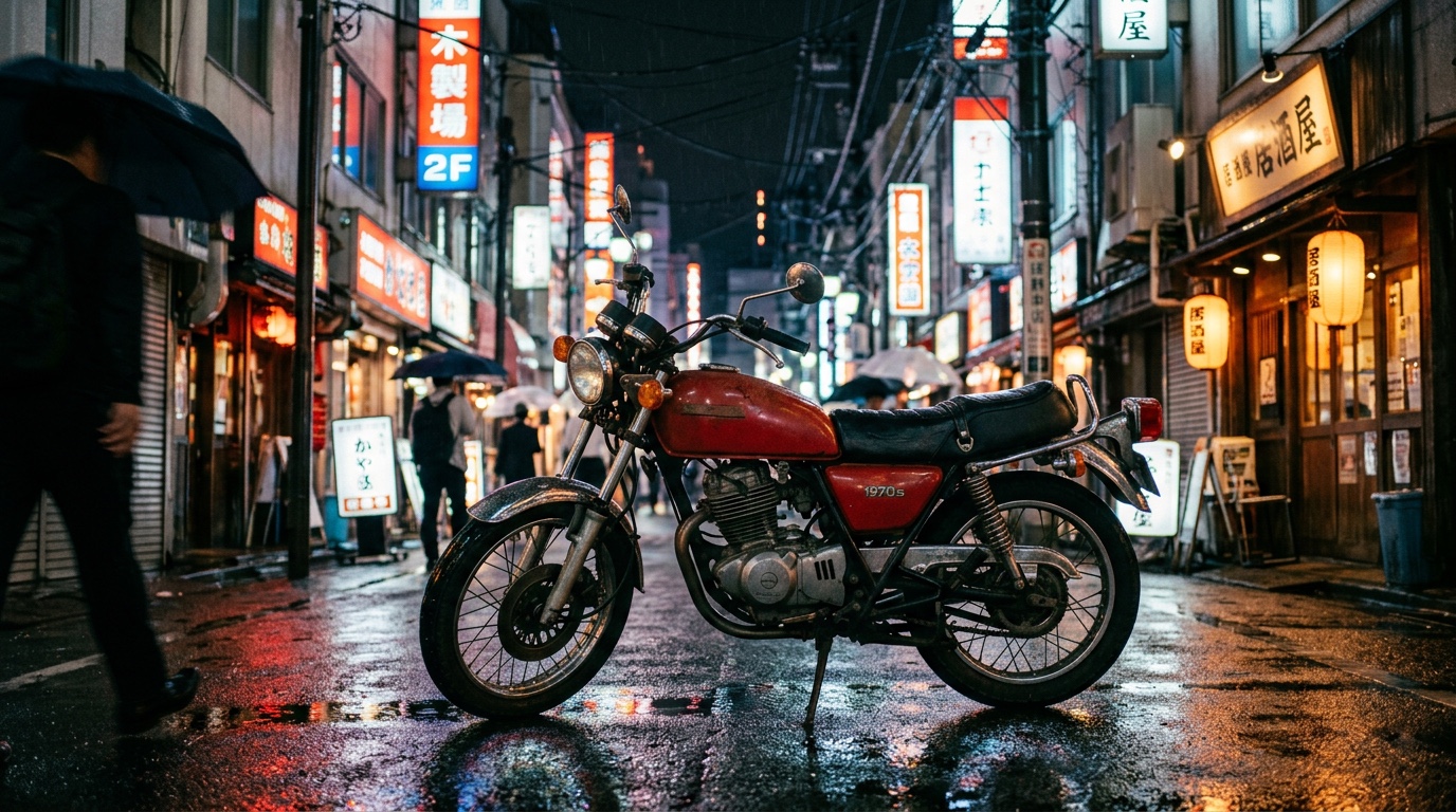 Made in this lesson: the motorbike prompt above, Widescreen, the better of two takes.